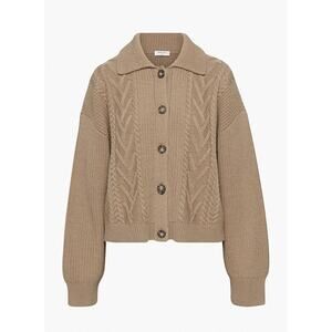 Babaton 'Emporia' Brown Merino Wool Cardigan Size 2XS